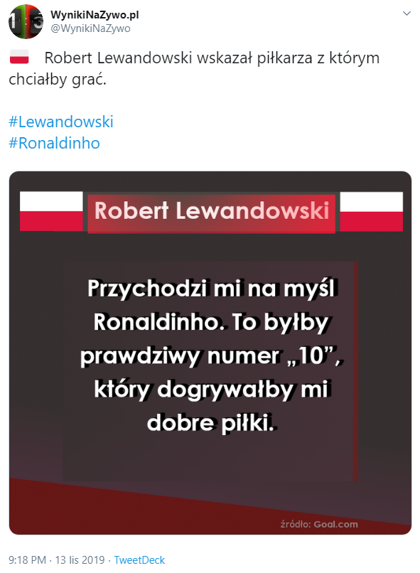 Z TYM piłkarzem chciałby zagrać Robert Lewandowski